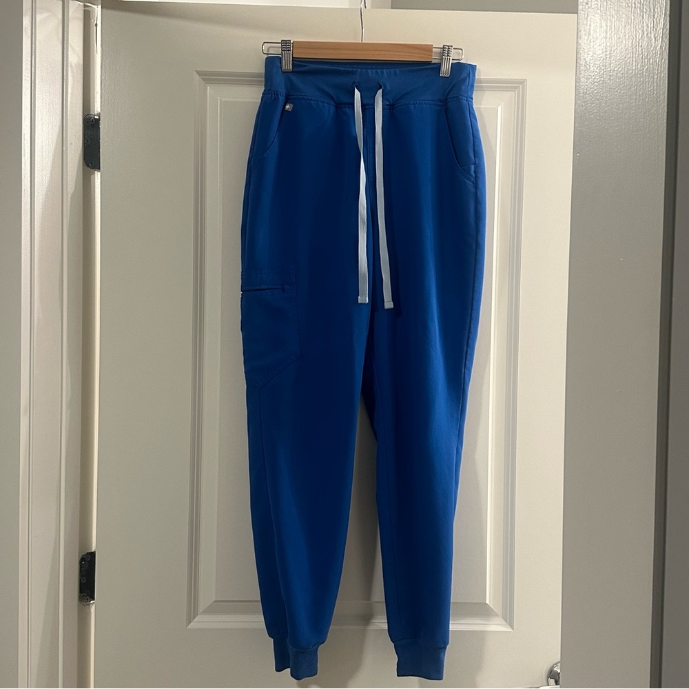 Women’s figs scrubs royal blue high waisted Zamora jogger pants size small